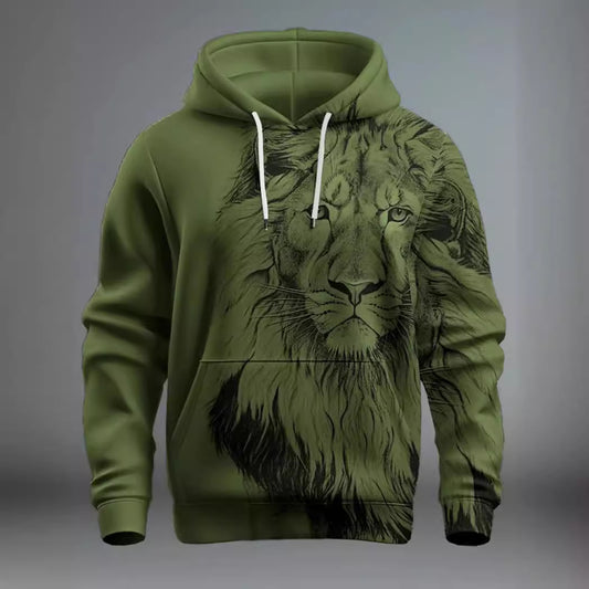 Fashion Brand Lion's Head 3D Hoodie Fashion Men And Women