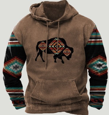 Printed Hoodie Men's Clothing