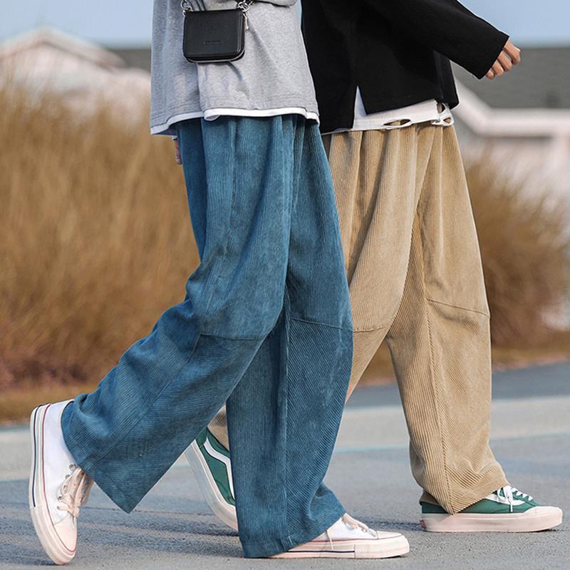 Men's Spring And Autumn Loose Straight-leg Corduroy Casual Wide-leg Pants