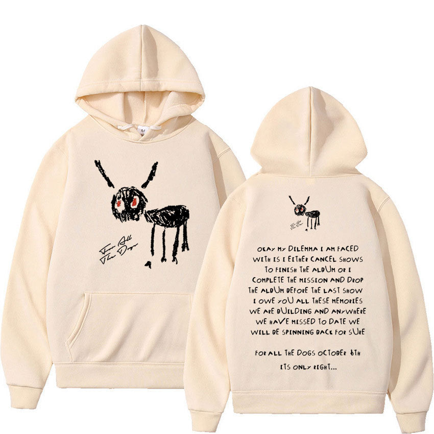 Rapper Drake For All The Dogs Letter Hoodie