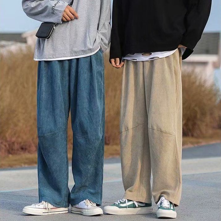 Men's Spring And Autumn Loose Straight-leg Corduroy Casual Wide-leg Pants